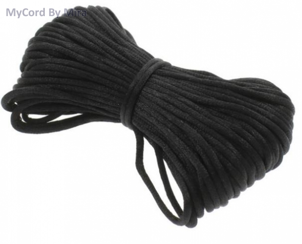Satinband Durchmesser 3mm, Farbe SCHWARZ